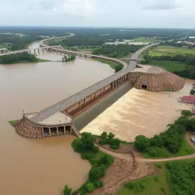 Barragem estoura na BR-101