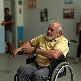 pai agride filho cadeirante em João Pessoa